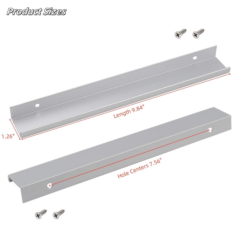 LC LICTOP 9.84 Inch Silver Finger Pulls for Cabinet 4Pcs,