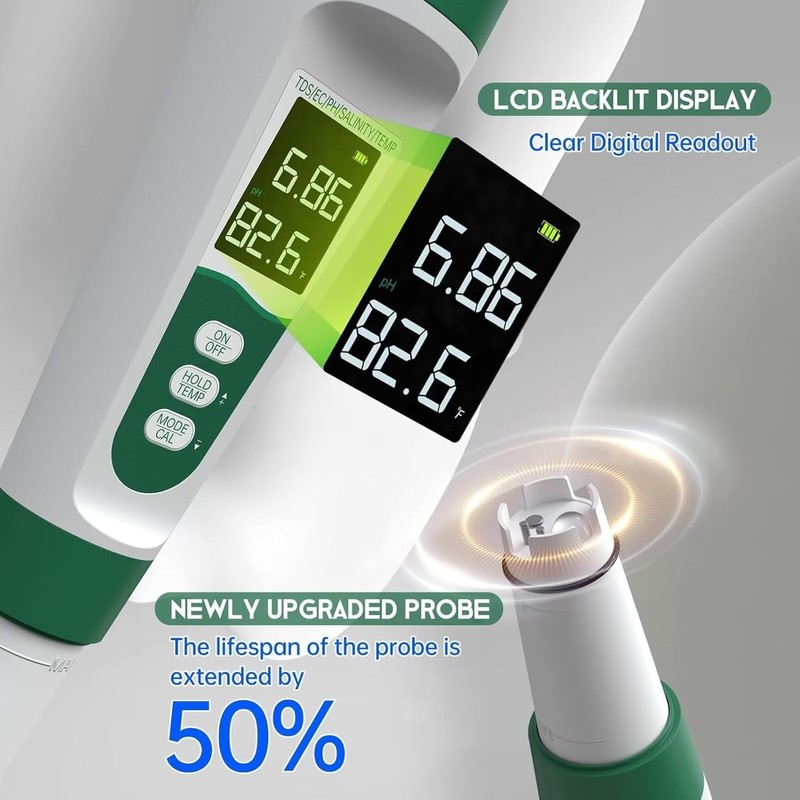 Salt Tester for Saltwater Pool & pH Meter, Digital Water