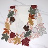Fall Placemat Thanksgiving Table Decor Round Embroidered Autumn Leaf Cut