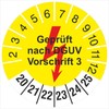 50 test labels, 18 mm, tested according to DGUV regulation