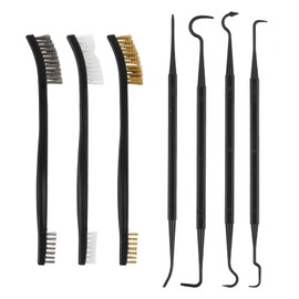 Emperoch 7Pcs Mini Wire Brush Pick Set, 3 Nylon Brass Stainless Steel Wire Brush, 4 Polymer Picks, Double Ended Wire Brushes&Picks for Cleaning Removal Dirt Rust Stains Paint Scrubbing Welding Slag