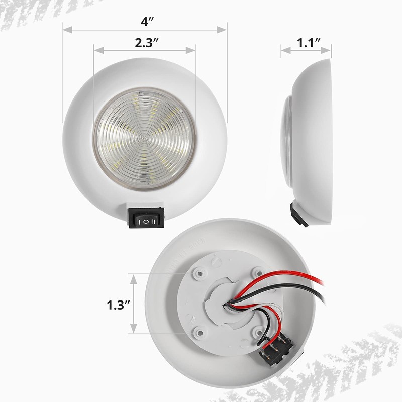 Partsam 1Pc 4 Inch Round LED Utility Dome Light Surface