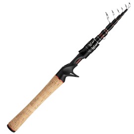 EOW XPEDITE Portable Telescopic Fishing Rods, Spinning & Casting, 24T Carbon Blanks & Solid Carbon Tip, Cork Handle, Travel Rod, Short Collapsible Rods (Rod - Casting/Action Fast/Power M, 5'6")