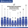 MichaelPro 10-Piece Magnetic Screwdriver Set, Phillips, Flat, Ergonomic Dual Material