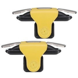 MECCANIXITY Gaming Trigger Mobile Game Controller 1 Pair Double Side Fire Keys ABS Universal Yellow for 4.7-6.5 Inch Cell Phone