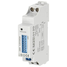 Miratic LCD Digital AC Meter, Electricity Meter with Backlight, 1-Phase Display of Power Consumption with MID Certificate and Pulse Output