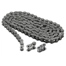 sourcing map 085-1/#41-1 Roller Chain 5 Feet 1/2" Pitch Carbon Steel Roller Chains with 2 Free Master Connector Links for Go-karts, Bicycles, 120 Links