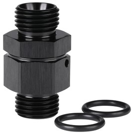 Podavelle 6AN -6 ORB Male to 6AN -6 ORB Male Swivel Union Fitting Adapter Coupler Aluminum Black