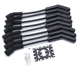 ZumuraAuto 9070CK Spark Plug Wire Set, Extreme 9000 Ceramic 8mm Blk 135° 8mm Suitable for 2005-2011 GM LS