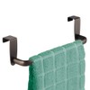 mDesign Modern Kitchen Over Cabinet Strong Steel Towel Bar Rack