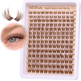Brown Lash Clusters Natural Wispy Eyelash Clusters DIY Lash Extension C-curly Brown Eyelash Cluster Individuals Faux Mink Lashes Eyelash Extension by Newcally