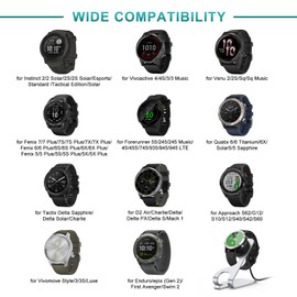 Charger Dock for Garmin Vivoactive 4S 3S 6 5 4 3/Fenix 7 7S 7X 6 6S 6X Pro 5 5S 5X Plus/Vivomove 3S,Venu 2 Sq,Approach S10 S60 Charger, USB Replacement Fast Charging Stand for Garmin Watch