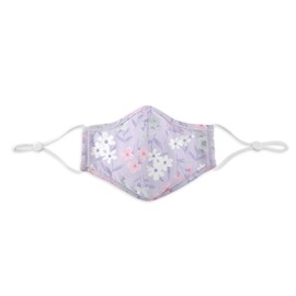 green sprouts i play Adjustable Reusable Face Mask-Violet Floral-Adult Medium