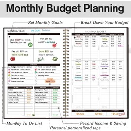 Budget Planner - Monthly Budget Book 2025 with Expense & Bill Tracker - Undated 12 Month Financial Planner/Account Book calendar organizer to Take Control of Your Money