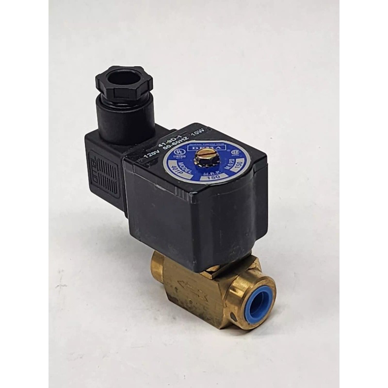 Dema 401P.6D Brass Direct N/C 120VAC DIN Solenoid Valve -