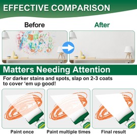 Quadence White Paint for Wall, 500g Touch-Up Paint Ready-to-Use with Roller Brush, Water Based & Low Odor White Wall Touch-Up Repair Kit for Walls & Ceilings, Remove Stains, Graffiti, Footprint