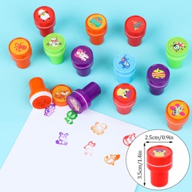 Animal Stamps for Kids, 26 PCS Assorted Cartoon Animal Stamp Self Inking Rubber Stamp Cute Farm Animal/Wild Animal/Sea Animal Print Stampers for DIY Crafts, Painting, Holiday Party Gifts