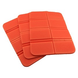 3-Piece Set, Folding Mat, 8-fold, Lightweight, Compact, Convenient to Carry (Orange)