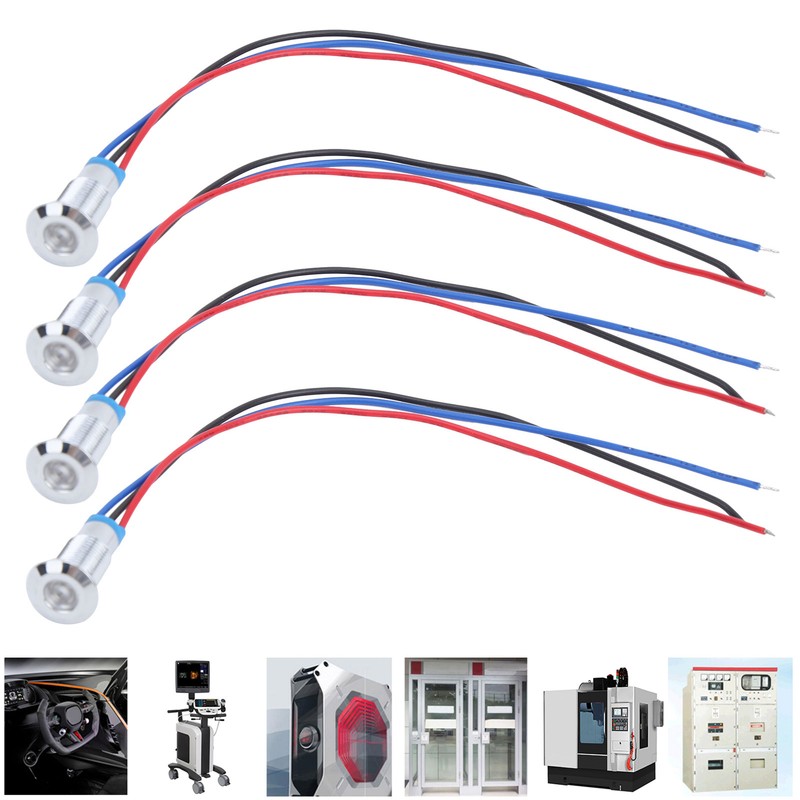 4 Sets PreWired Round LEDs Waterproof 2Color Signal Light Common