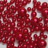 Red Pearl Vase Fillers - 120 pcs 0.75 LB Faux