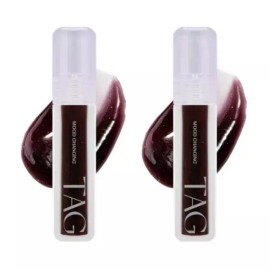 Unknown 메온셀 태그 립글로스 무드 체인징 플럼핑 2호 블랙 X2 Meonsel Tag Lip Gloss Mood Changing Plumping No. 2 Black X2