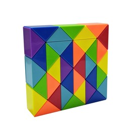 Oostifun Diansheng 36 Pieces 3D Puzzle Toy Snake Puzzles Ruler 36 Segments Twist Brain Teaser Games 36 Blocks Rainbow Colour Intelligence Toy for Children and Adults (36 Blocks)