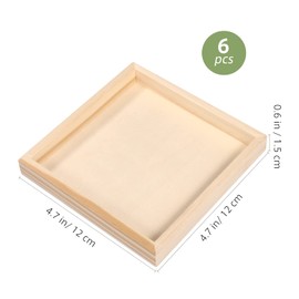VOSAREA Special Wooden Pallet Craft Board 6pcs Unfinished Wood Cradled Painting Panel Boards Puzzle Blocks Tray DIY Wood Tray for Craft Drawing Painting Pouring Blank Signs for Crafts 9/ 16 Puzzle