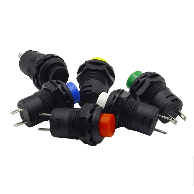 2 x Push Button Round Button 12 mm DIY Pressure