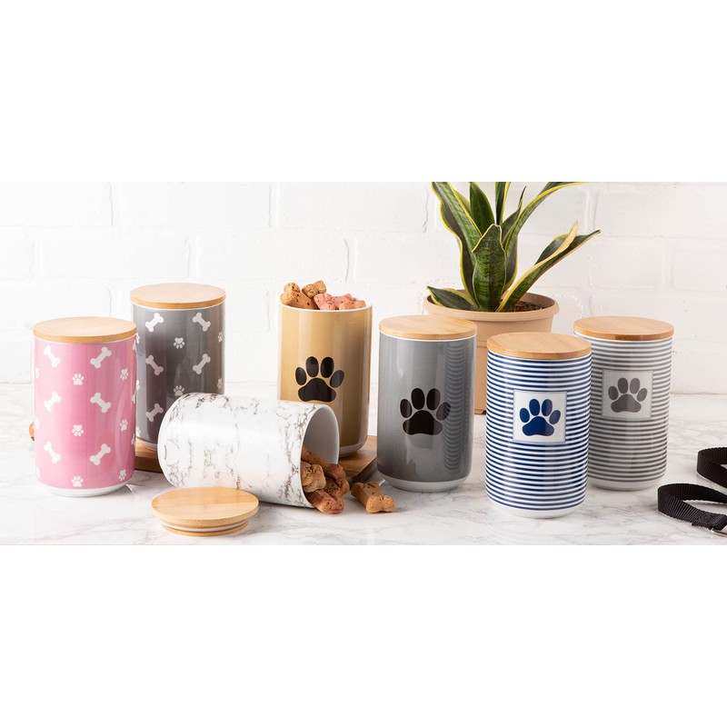 Bone Dry Ceramic Pet Collection, Canister, Gray/Black