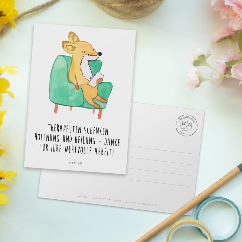 Mr. & Mrs. Panda Postcard Therapist Thank You Gift Psychologists