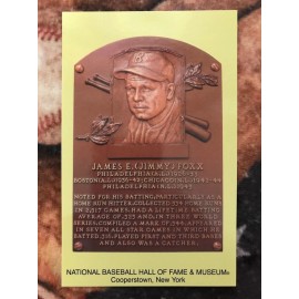 Jimmie Foxx Postcard- Baseball Hall of Fame Induction Plaque- Photo - Jimmy