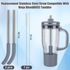 2Pcs Replacement Metal Straws for Ninja BlendBOSS