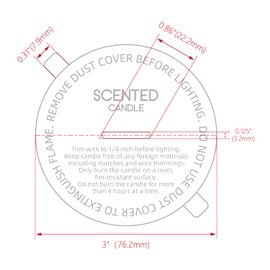 CandMak Candle Dust Covers, 160pcs Printed Kraft Card Candle Dust Lid with Pull Tab for Candle Making (3")