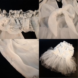 Extra Large Dog Dresses Female Luxury Dog Flower Girl Dress Camisole Large Dog Princess Costume with Lace & Bow Decor Dog Bridesmaid Dress for Summer Party Dog Wedding Dress (White,2XL)