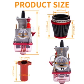 HAUERTZX PWK 24mm Carburetor Carb Exhaust Muffler Throttle Assembly Jets Kit for Predator 212cc 196cc Coleman CT200U Mini Bike BT200X GX160 6.5HP Clone Engine Baja MB200 KT196