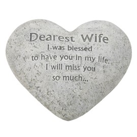 Dearest Wife Memorial Heart Shaped Graveside Ornament
