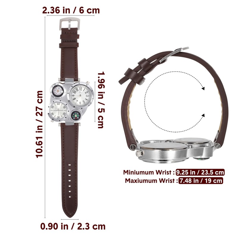 NICERIO Mens Big Face Watches - Cool Wrist Watch Genuine