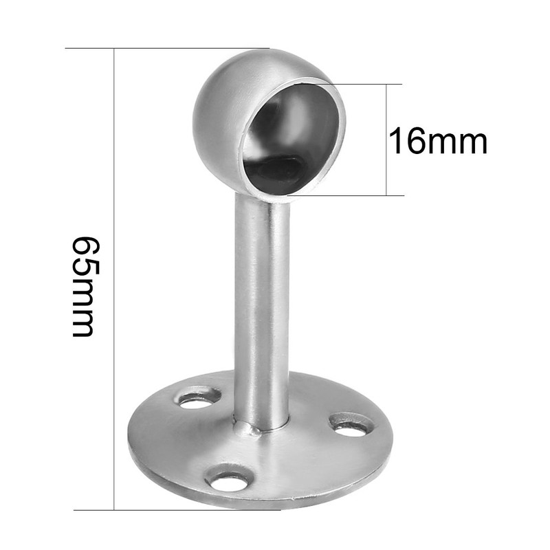 Sourcingmap Wardrobe Pipe Bracket, 16mm Dia, Ceiling Mounted Rail Rod