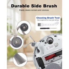 CHIKIXSON Ersatzteile f1r Roborock Qrevo Curv/Qrevo Edge/Q Revo Curv S5X Saugroboter, Ersatz Zubeh?rset mit 2 Doppel-Hauptb1rsten, 6 Filtern, 6 Wischpads, 6 Seitenb1rsten, Reinigungsb1rste und Schraubendreher