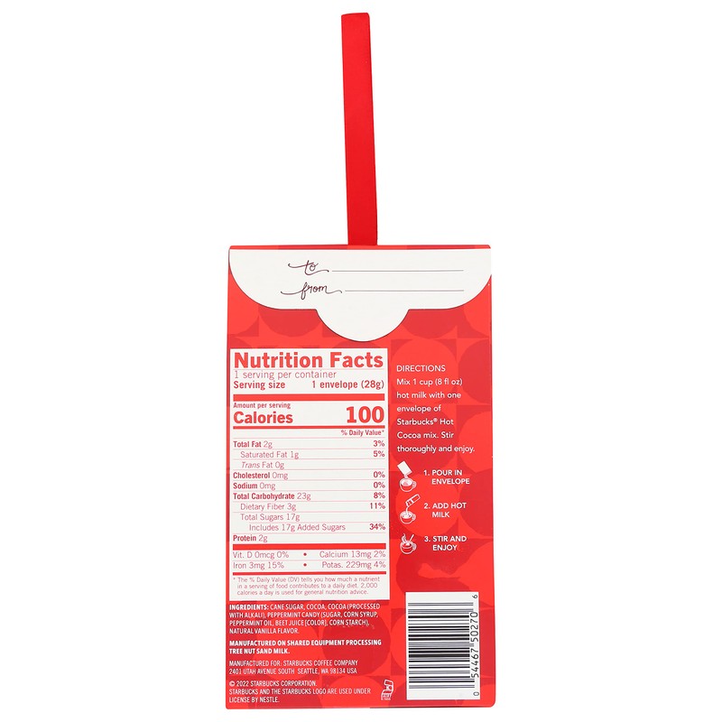 Starbucks Hot Cocoa Peppermint 1 Oz. Ornament (3 pack)