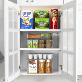 Sorbus Durable Plastic Storage Bins with Lids- Stackable Refrigerator Organizer Bins- MultiPurpose & Versatile- Lightweight Pantry Organizer- Perfect Cabinet Organizers and Storage for Kitchen- 2 Pack