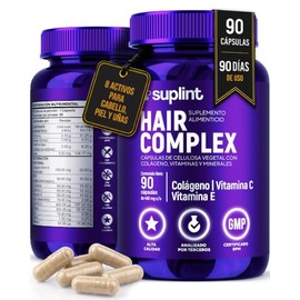 Vitaminas para el Cabello Mujer con Biotina, Colágeno, Queratina, Zinc y Vitaminas A, C, E – Suplemento Vegano para Crecimiento Capilar, Piel y Uñas –