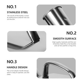 EXCEART 1Pc Stainless Steel Urine Bottles for Male with Glow in The Dark Spill Proof Screw Cap Lid Portable Male Urinals Urinal Bottle for Car, Elderly & Incontinence