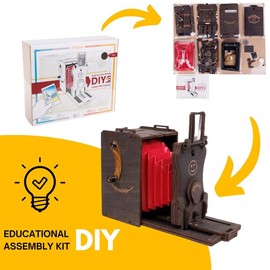 Jollylook Pinhole Mini Instant Film Camera Building Set - DIY Kit for Self Assembly - Colour: Stained Brown
