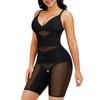 Junlan Shapewear Bodysuit for Women V Neck Butt Lifter Full Body Shaper Tummy Control Thigh Slimmer Shorts Seamless Jumpsuit One Piece (Black,L)
