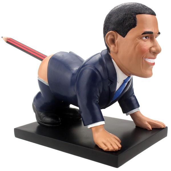 Buttock Obama Pen Holder - Prank for Republican or Democrat. Funny gift for Trump MAGA supporters or liberals.