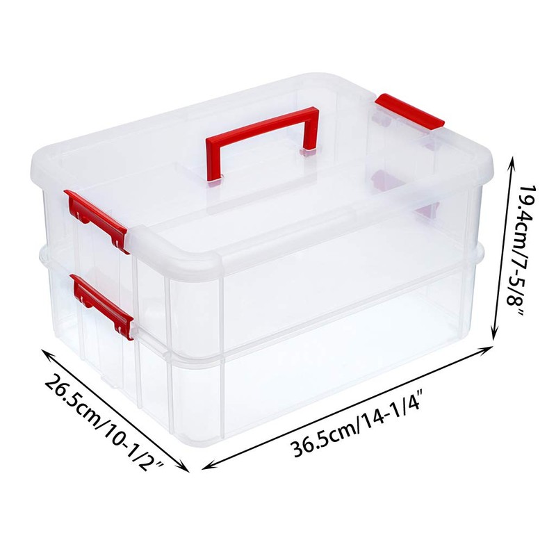 BTSKY 2 Layer Stack & Carry Box, Plastic Multipurpose Portable
