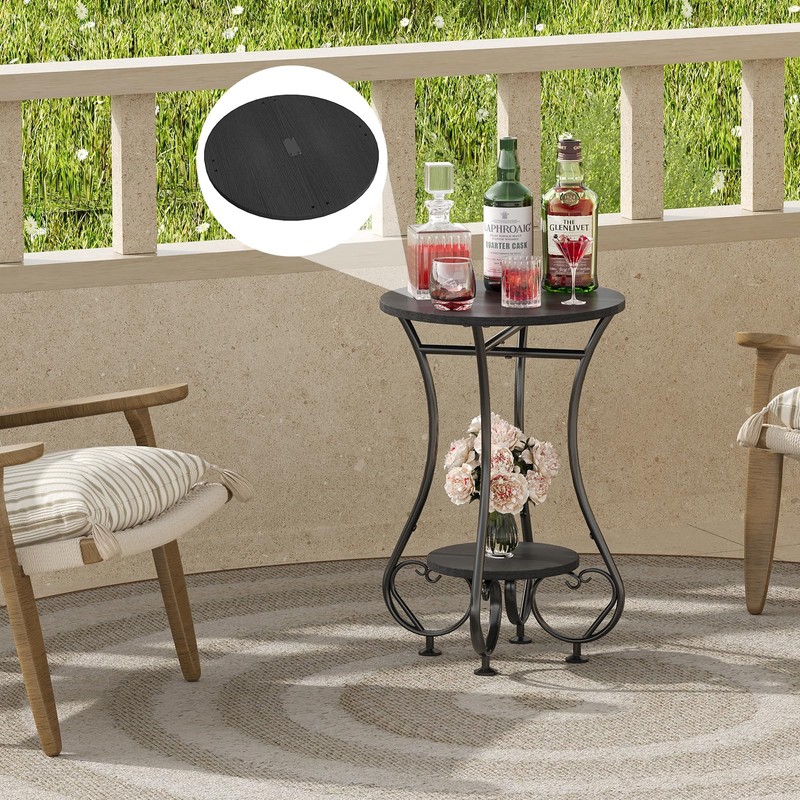 X-cosrack Small Round Side Table,Round End Table for Small Spaces