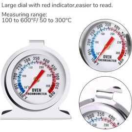 6PCS in Oven Thermometer - LIYDE Stainless Steel Kitchen Cooking/Grill/Fry/Chef/Smoker/BBQ Baking Temperature Thermometer - Classic Series Large Dial Thermometer (6)