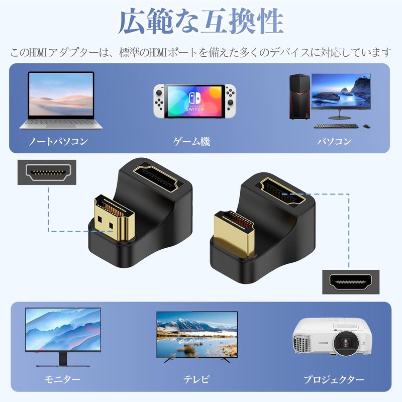 HDMI Right Connector HDMI L Adapter 2 Pcs L Shape